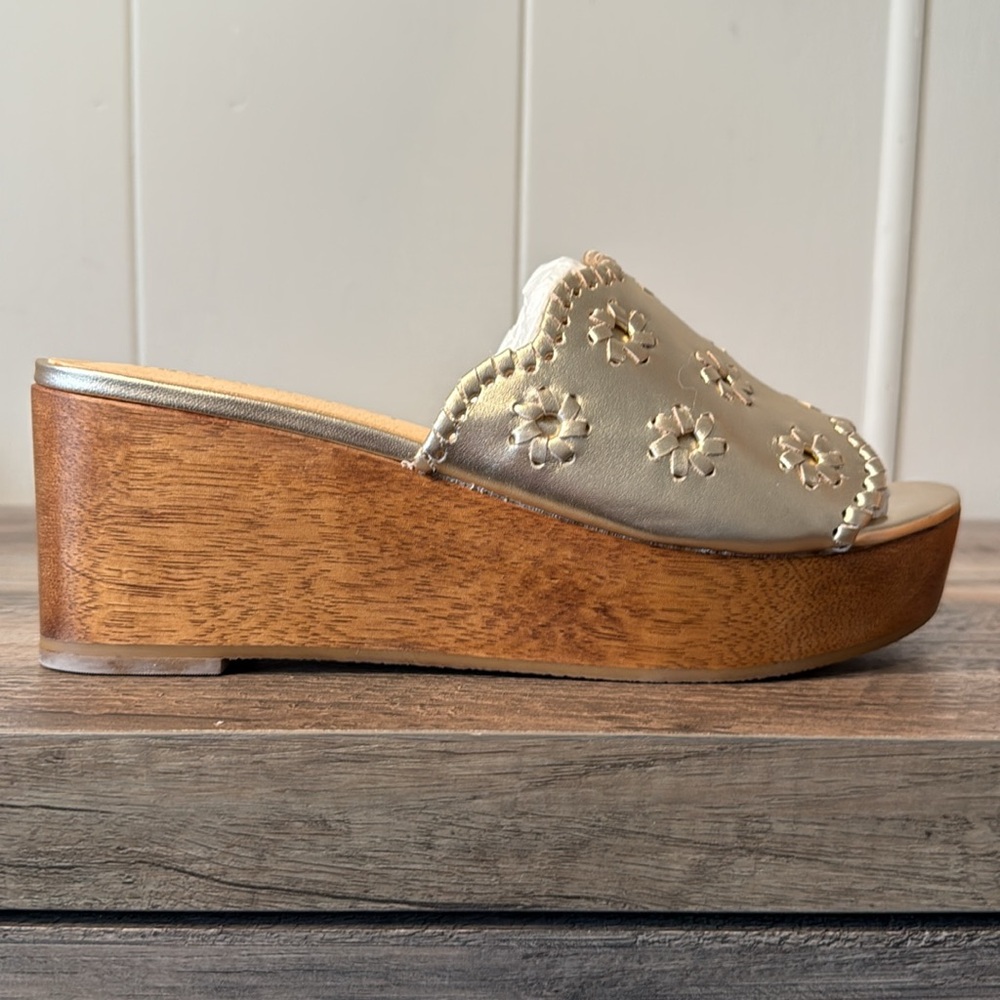 Jack Rogers Gold Women's Wedge Sandals - Picture 8 of 8